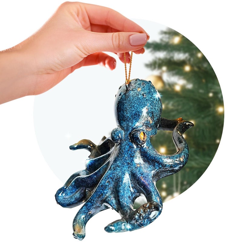 rengöra HandPainted Beach Christmas Ornament  Coastal Tree Decoration for Ocean Lovers  Unique Nautical Ornament for Christmas Tree or Stocking Stuffer Gift Octopus