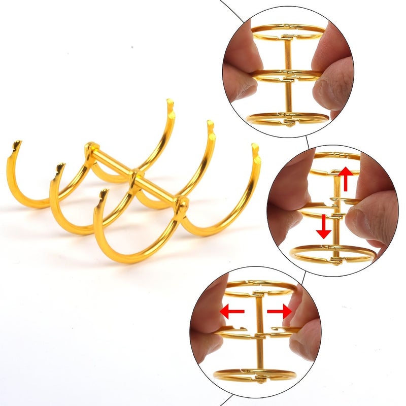 12 Pieces Heavy Duty 3 Hole Binder Rings with Snap Hinge for DIY Journals Albums Office - Image 4