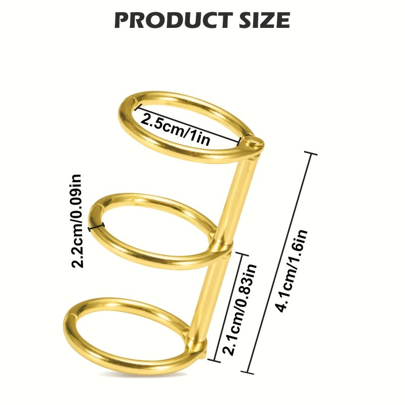 12 Pieces Heavy Duty 3 Hole Binder Rings with Snap Hinge for DIY Journals Albums Office - Image 2