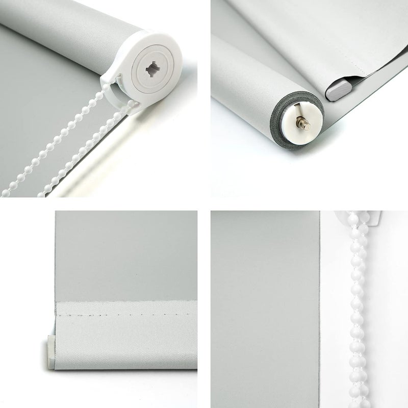NUTRO CHILL Roller Shades for Windows, Thermal Insulated Fabric Window Blackout Blinds for Home, Hotel, Restaurant, Office (23" W x 68" L,Light Grey) - Image 2