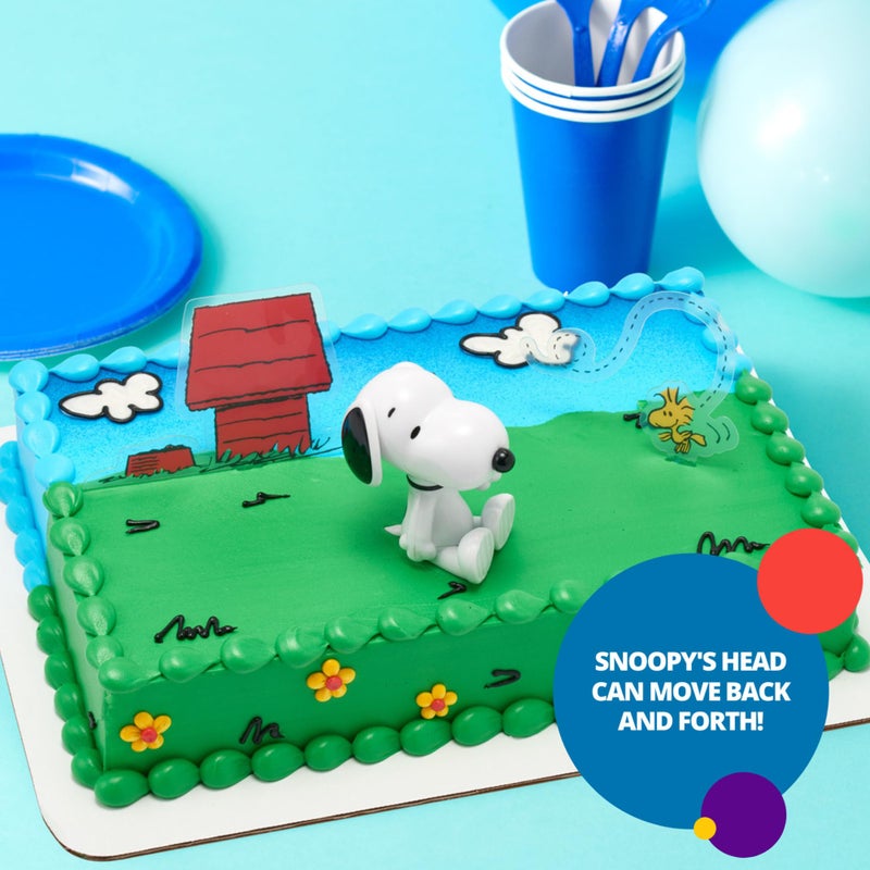 DecoPac DecoSetÂ® PeanutsÂ® SnoopyÂ® and WoodstockÂ® Cake Topper, 3-Piece Cake Decoration | For Birthday, Parties, Celebration - Image 4
