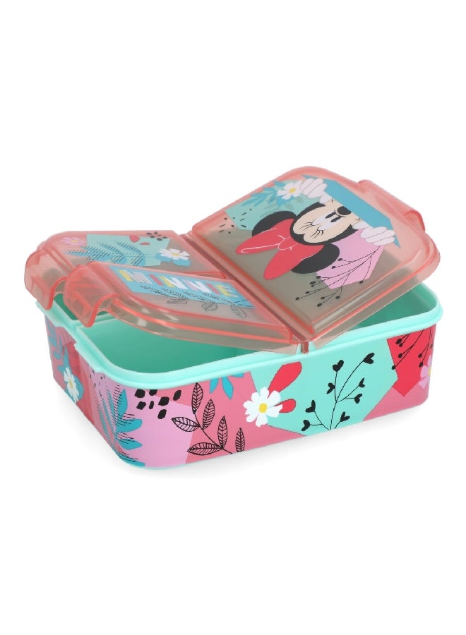 STOR 3-Compartment Minnie Mouse Theme BPA-Free Airtight Sandwich Box Multicolour 6.7 x 19.5 x 16.5 cm  - Image 4