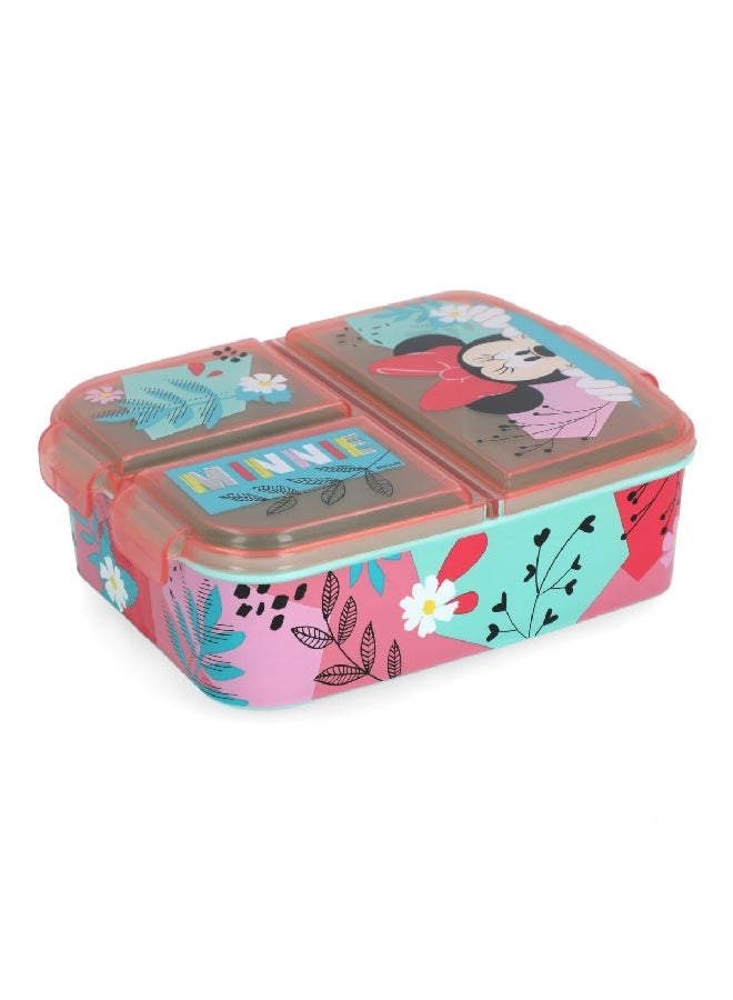 STOR 3-Compartment Minnie Mouse Theme BPA-Free Airtight Sandwich Box Multicolour 6.7 x 19.5 x 16.5 cm  - Image 3