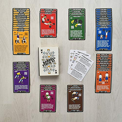 Stack 52 Barbell Exercise Cards. Weight Lifting Playing Card Game. Video Instructions Included. Bodybuilding, Strength Training, and Crossfit Workouts. Home Gym Fitness Program. (2019 Update) - Image 4