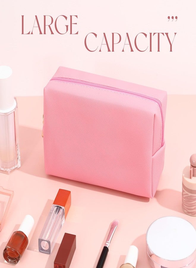 Kigeli 15 Pcs Aesthetic Makeup Bags PU Leather Cosmetic Pouches Waterproof Plain Toiletry Bags Makeup Pouches Bulk for Women Party Gift Travel Storage Organizer(Pink Series) - Image 5
