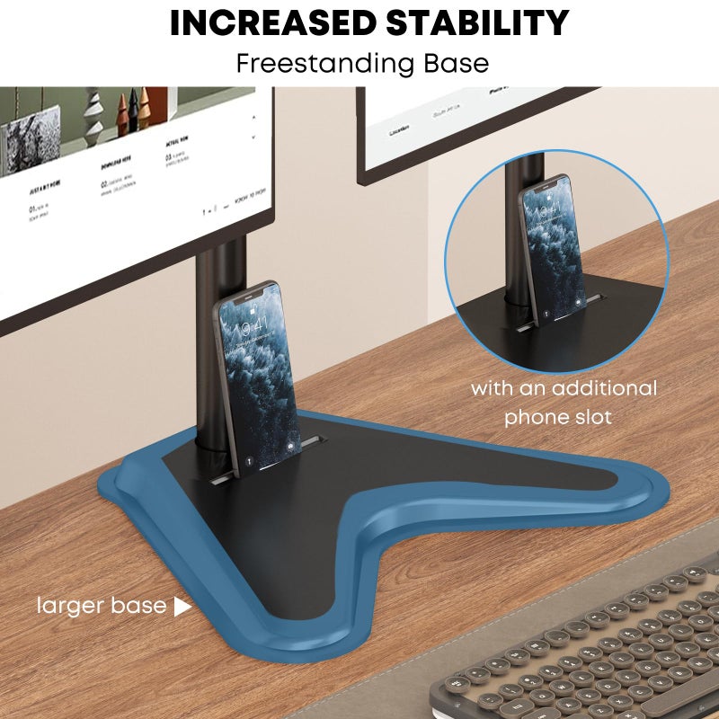 PUTORSEN Quad Monitor Stand, Fully Adjustable Stacked 4 Screen Desk Mount for 17 to 32 Inch Computer Screens,Hold up to 19.8lbs Each,Black - Image 5