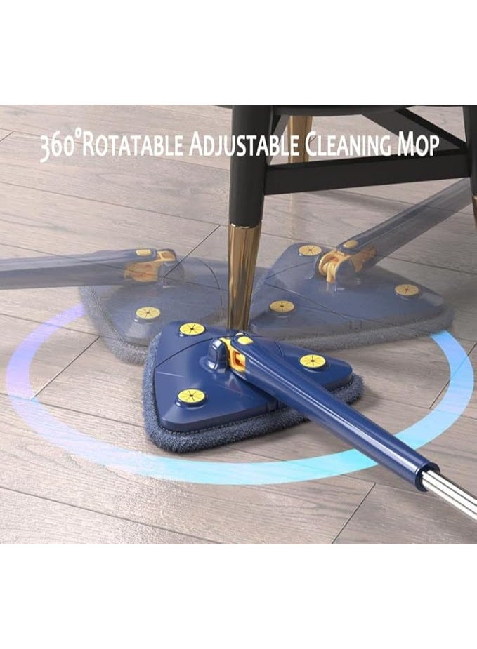 المساحة المثلثة قابله للدوران 360 درجه - مساحة ممسحة الشكل مقبض من الفولاذ المقاوم للصدأ وسريعة الجفاف قابلة لإعادة الاستخدام لتنظيف الرطب والجاف للالأرضيات والحائط والسسقف نافذة - مساحة مثلث الاصاريه - Image 2