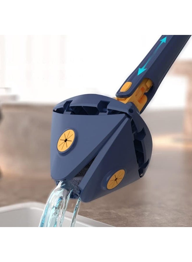 المساحة المثلثة قابله للدوران 360 درجه - مساحة ممسحة الشكل مقبض من الفولاذ المقاوم للصدأ وسريعة الجفاف قابلة لإعادة الاستخدام لتنظيف الرطب والجاف للالأرضيات والحائط والسسقف نافذة - مساحة مثلث الاصاريه - Image 5