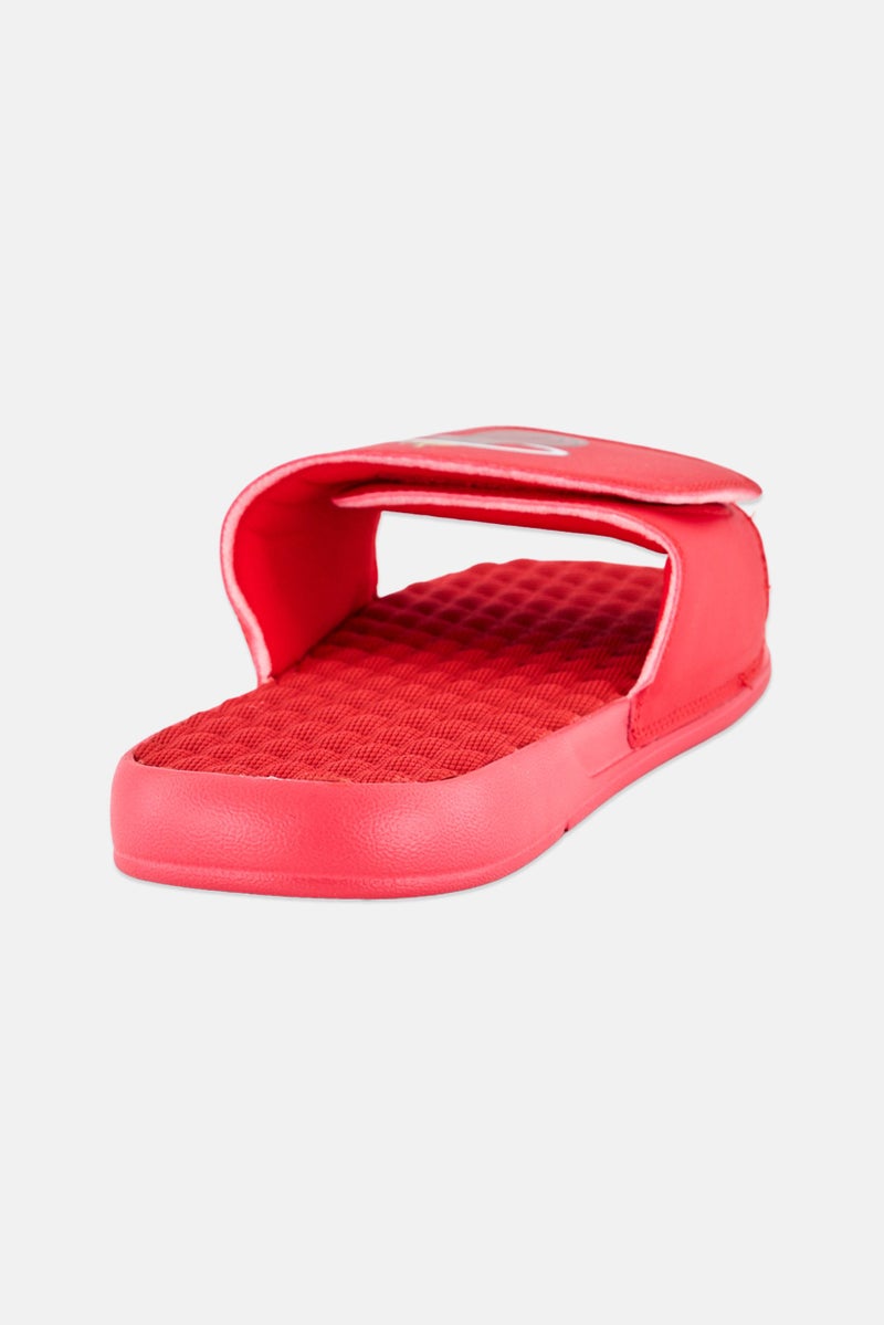 ISlide Men Miami Heat Primary Logo Slip On Slides, Red - Image 3