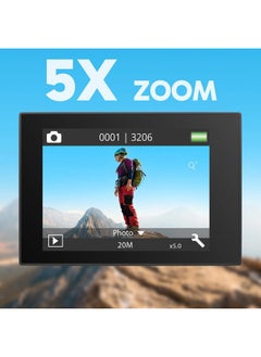Akaso EK7000 Pro 4K30fps Action Camera with Touch Screen EIS 131ft Waterproof Underwater Camera Remote Control 5X Zoom with Helmet Accessories Kit (Standalone)  - Image 5