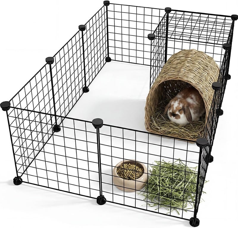 Rness Pet Playpen, Portable Pet Playpen Metal for Small Animals, pet playpen panels,Guinea Pigs, Rabbits,Dog Cage,Cat Cage, Dog Fence,Black, 12 panels (12 Pcs) - Image 3