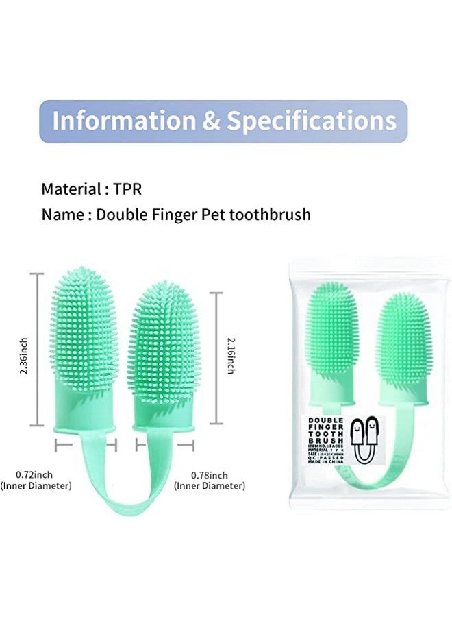Inralimot Dog Toothbrush Cat Finger, Teeth Cleaning Set Soft Bristles for Easy Dental Care Toothbrush Suitable for Large to Small Dogs Cats and Small Pets Color: Pink or cyan,Manual, Adult - Image 5