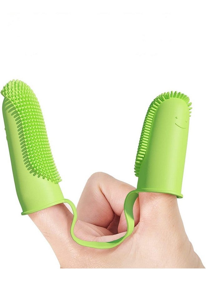 Inralimot Dog Toothbrush Cat Finger, Teeth Cleaning Set Soft Bristles for Easy Dental Care Toothbrush Suitable for Large to Small Dogs Cats and Small Pets Color: Pink or cyan,Manual, Adult - Image 1
