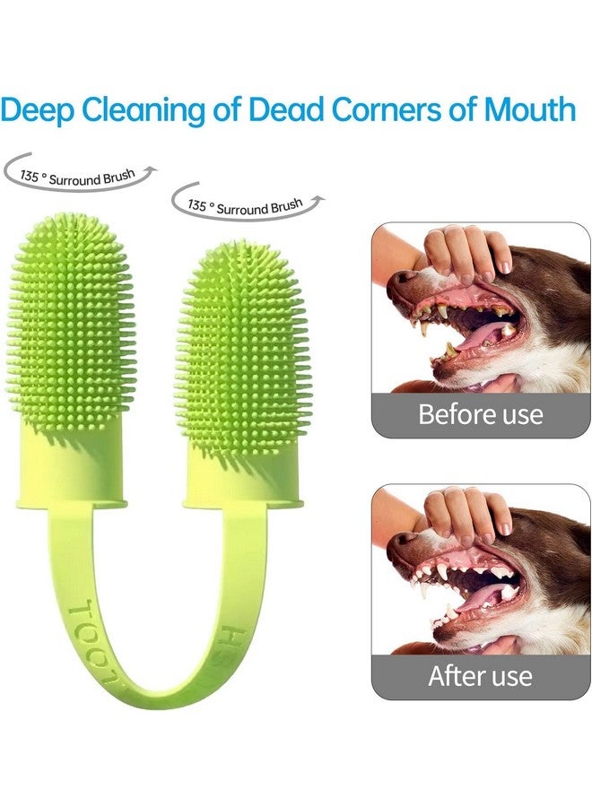 Inralimot Dog Toothbrush Cat Finger, Teeth Cleaning Set Soft Bristles for Easy Dental Care Toothbrush Suitable for Large to Small Dogs Cats and Small Pets Color: Pink or cyan,Manual, Adult - Image 3