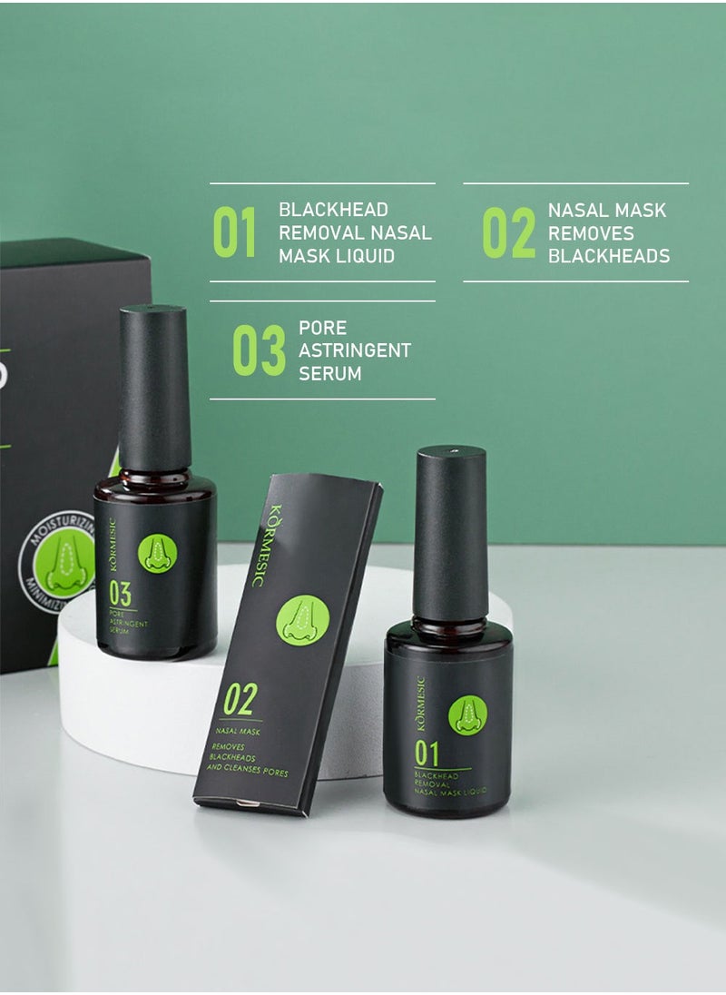 Kormesic 3 in 1 Blackhead Removing Set - Blackhead Remover, Pore Astringent  Serum and Nasal Mask for Removing Blackhead,Deep Cleansing，Smoothing.  - Image 4