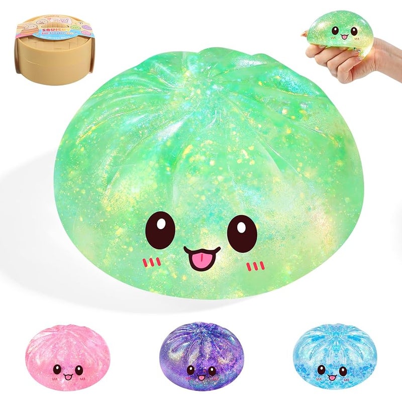 WASENLO Rare Style Sugar Dumpling Squishy, Squishies Dumpling Mystery Box, Viral Bao Bun Food Squeeze Toy,Stress Relief Fidget Toys (Green) - Image 1