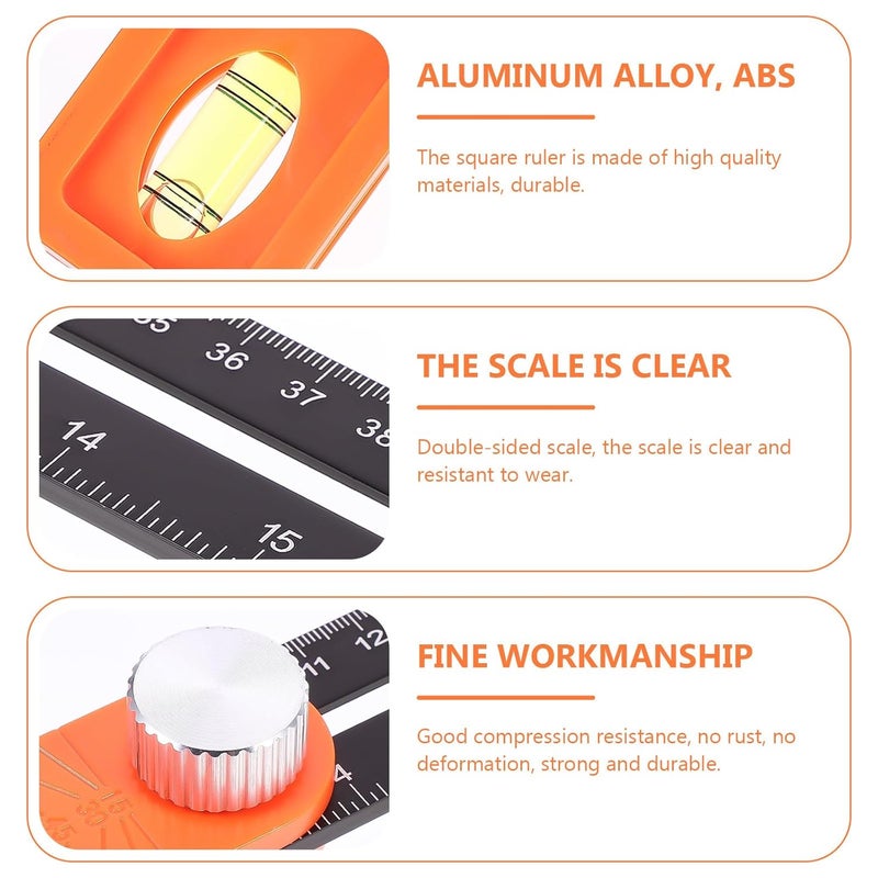 Aluminum Woodworking Angle Ruler Double Sided Scale Precision Measurement Tool - Image 4