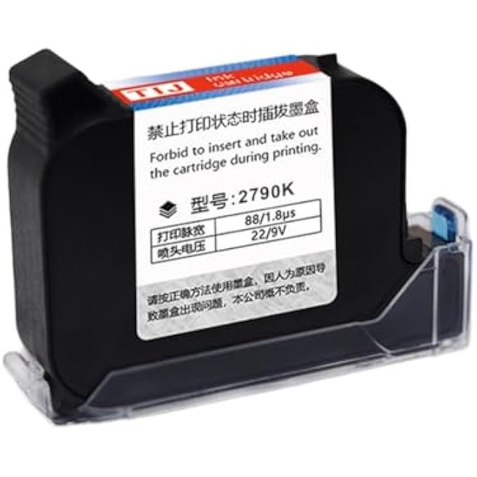 ORIGINAL HIGH ADHESION FAST-DRYING BLACK SOLVENT INK CARTRIDGE 42ML FOR 0.5IN/12.7MM HANDHELD INKJET PRINTER - Image 1