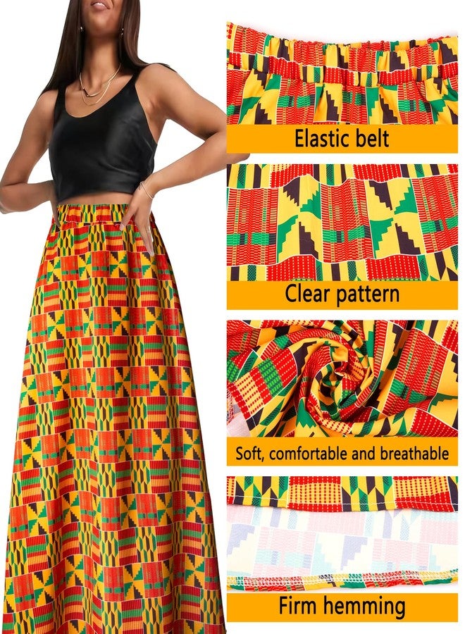 Kitimi 4Pcs African Dresses for Women African Attire Traditional Costume Black History Month Decorations Head Wrap Scarf - Image 5