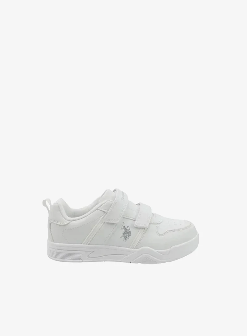 يو اس بولو اسن U.S. Polo Assn. Kids School Sneakers | White Hook & Loop Strap Shoes | Lightweight Non-Slip Casual Sports Shoes for Boys & Girls | Comfortable Everyday Walking Shoes