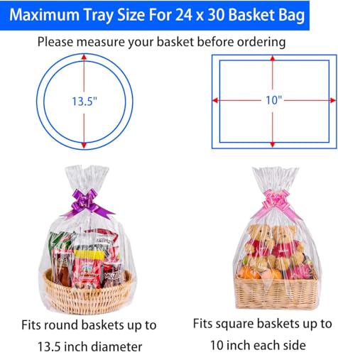 Awpeye Clear Basket Bags 20Pack Large Cellophane Gift Bags for Baskets Cellophane Wrap for Gift 2 Mil Thick 24x30 - Image 5