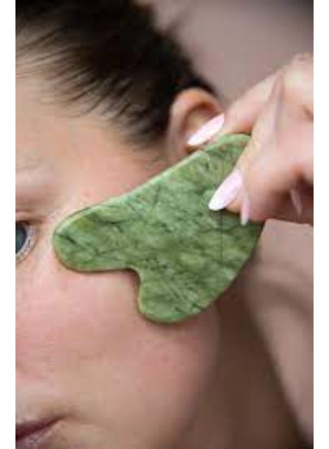 Gua Sha Stone, Natural Stone Guasha green – Scraping Massage  The Secret to Natural Beauty & Deep Skin Care wrinkle - anti aging - Image 3