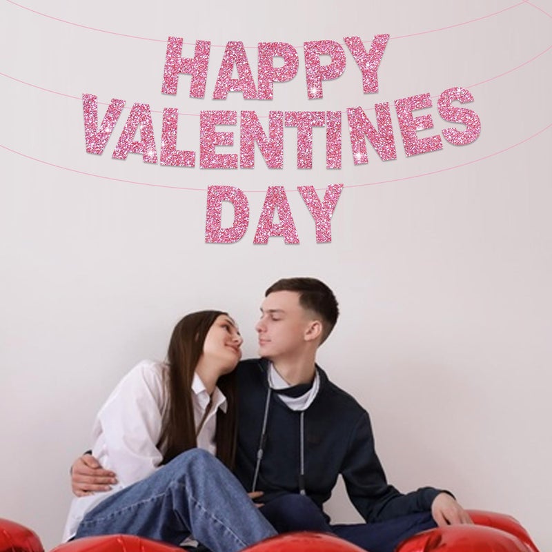 BEISHIDA 116 PCS A-Z Glitter Pink DIY Letter Banner Kit Make Your Own Bannerï¼ŒIncluding 111 Letters and Numbers 3 Rope and 2 Threading Device,Customized for Birthday Graduation Wedding Party Decor - Image 5