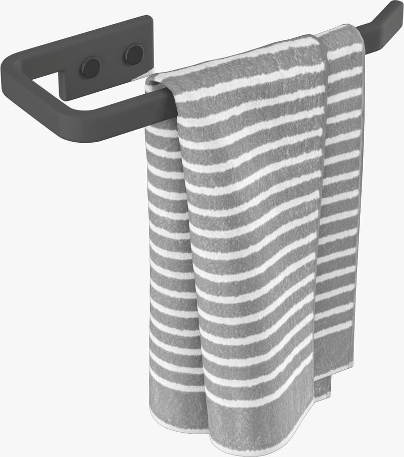 RAYNO Wall-Mounted Towel Rack for Modern Bathroom Napkin Ring Hand Towel Hanger Napkin Ring for Kitchen Bathroom Accessories (Black) - Image 1