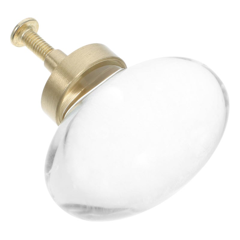Oval Crystal Cabinet Knobs Metal Pearl Drawer Handles Decorative Wardrobe Pulls - Image 2