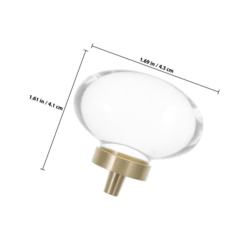 Oval Crystal Cabinet Knobs Metal Pearl Drawer Handles Decorative Wardrobe Pulls - Image 3