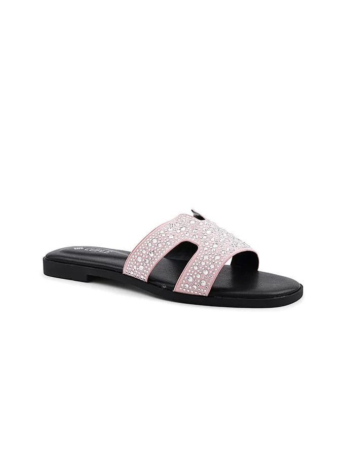 كابلي Cuple Embellished Double Strap Flat Slides