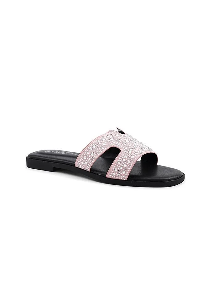 كابلي Cuple Embellished Double Strap Flat Slides