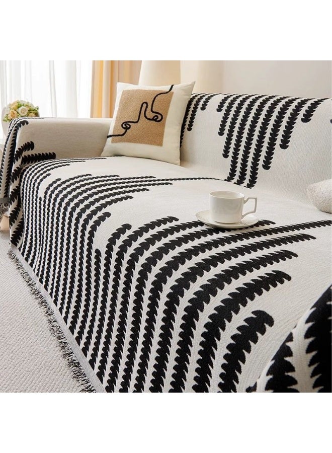 ميكسد 2 مقعد شينيل أريكة Slipcover ناعمة أربعة مواسم عالمية أريكة Slipcovers بسيطة وطزجة الأسلوب كل شيء شامل أريكة غطاء الأثاث غطاء 180 * 180 سم - Image 2