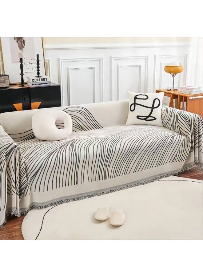 ميكسد 2 مقعد شينيل أريكة Slipcover ناعمة أربعة مواسم عالمية أريكة Slipcovers بسيطة وطزجة الأسلوب كل شيء شامل أريكة غطاء الأثاث غطاء 180 * 180 سم - Image 1