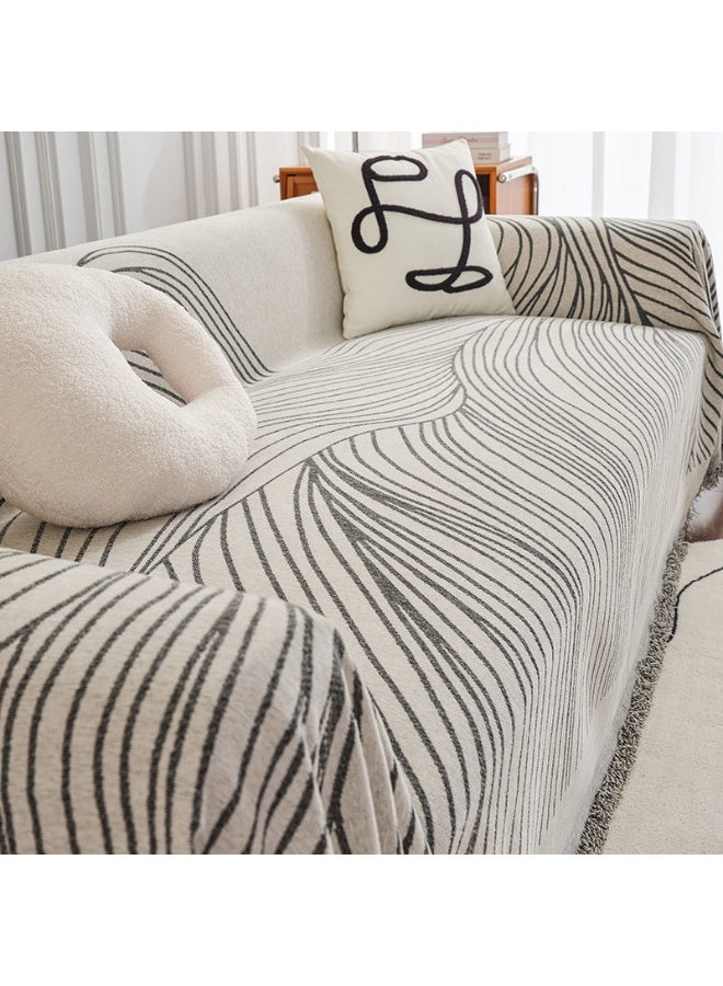 ميكسد 2 مقعد شينيل أريكة Slipcover ناعمة أربعة مواسم عالمية أريكة Slipcovers بسيطة وطزجة الأسلوب كل شيء شامل أريكة غطاء الأثاث غطاء 180 * 180 سم - Image 3