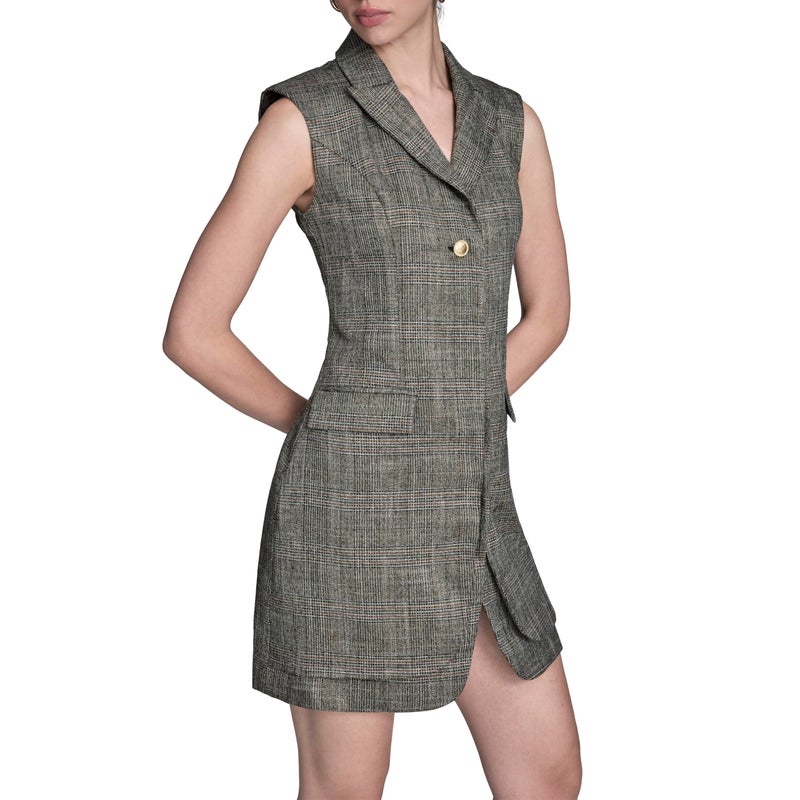 BCBGeneration BCBG Women's Sleeveless Collared, Truffle Multi,6 - Image 3