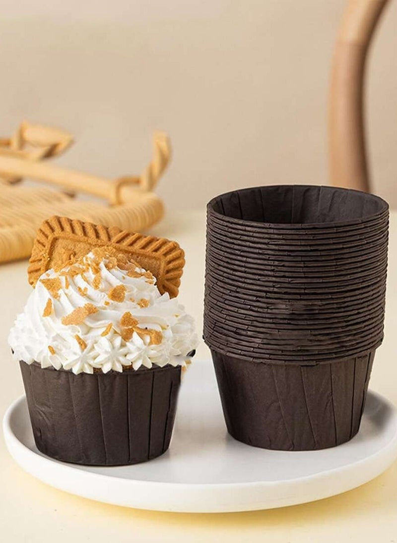 50pcs Cupcake Cups with Oilproof Baking Liners with Aluminum Foil Rims  - Image 1