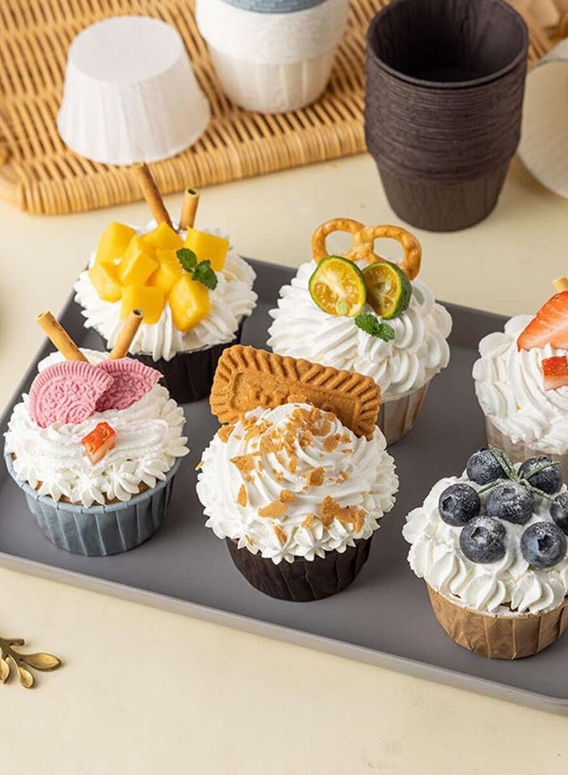 50pcs Cupcake Cups with Oilproof Baking Liners with Aluminum Foil Rims  - Image 5
