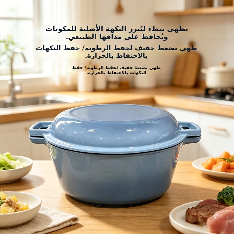 Enamel Cast Iron Pot for Home Use - Thickened Enameled Stew Pot Compatible with Induction & Gas  Cooktops - Image 4