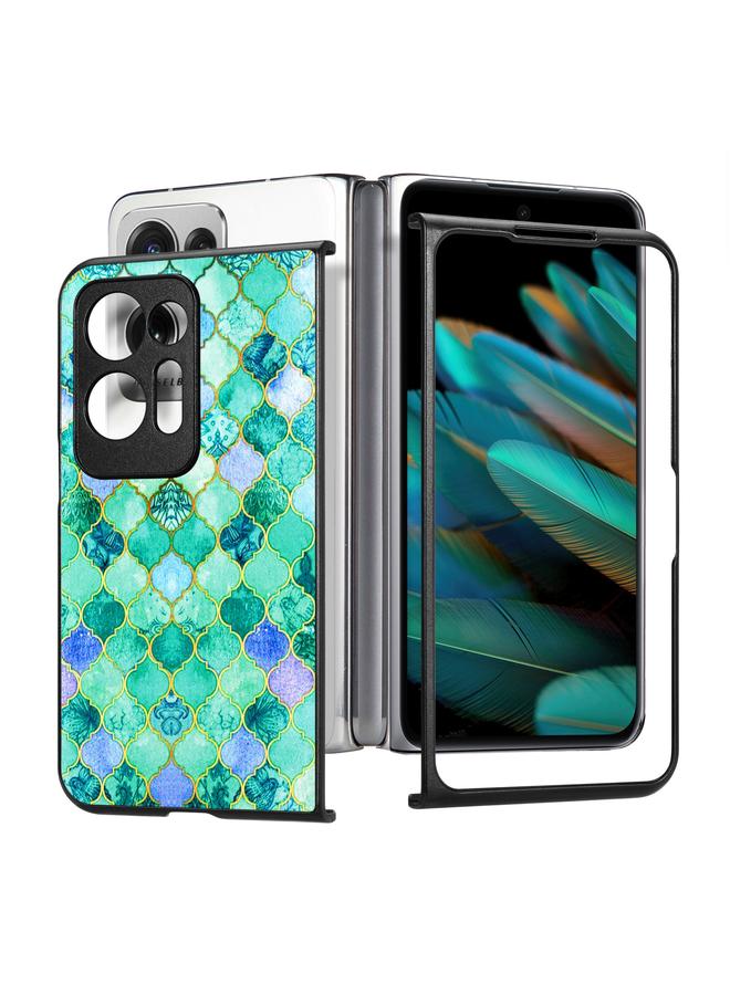 اس-توب جراب لهاتف OPPO Find N2، جراب خلفي من الجلد برسومات ملونة - Image 4