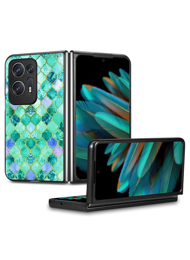 اس-توب جراب لهاتف OPPO Find N2، جراب خلفي من الجلد برسومات ملونة - Image 1