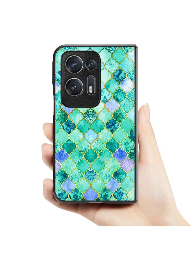 اس-توب جراب لهاتف OPPO Find N2، جراب خلفي من الجلد برسومات ملونة - Image 3