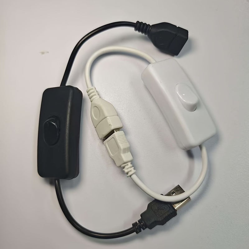 2 Pcs USB Switch Cables Connectors White And Black - Image 1
