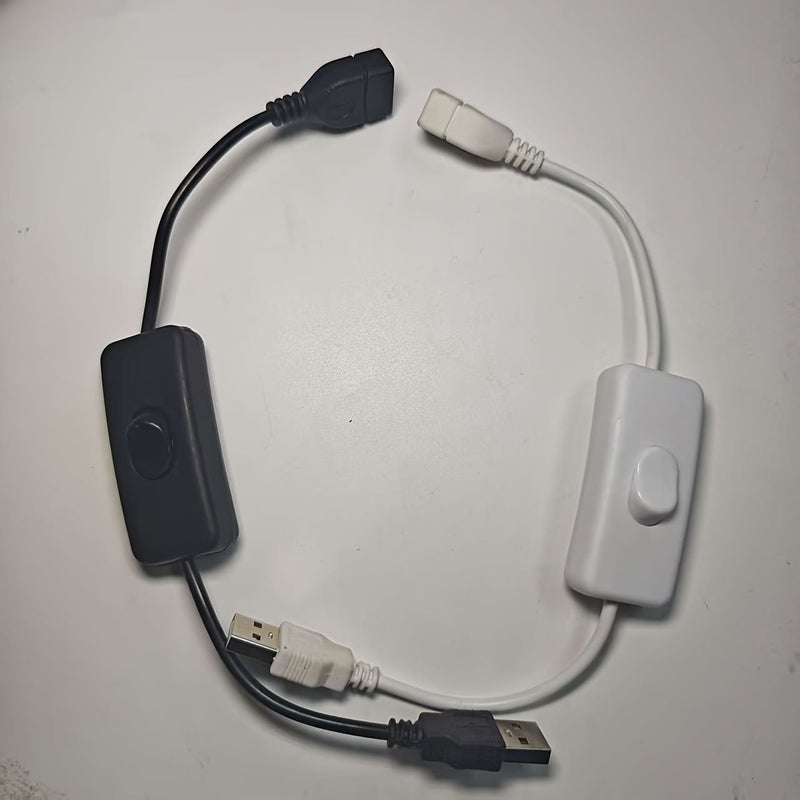 2 Pcs USB Switch Cables Connectors White And Black - Image 2