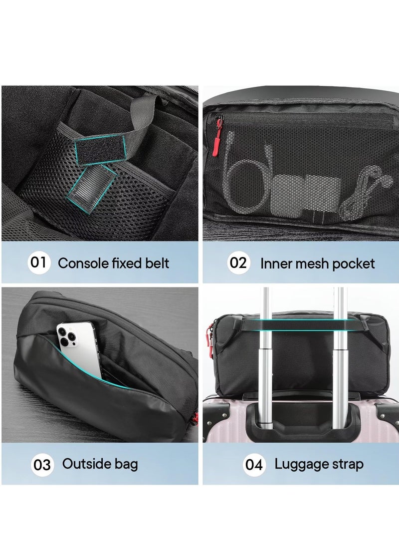 Carrying Case Compatible with Steam Deck & Rog Ally, Portable Travel Case for Rog Ally Steam Deck & Accessories, Soft Sling Shoulder Carry Bag Daily Travel Game Bag