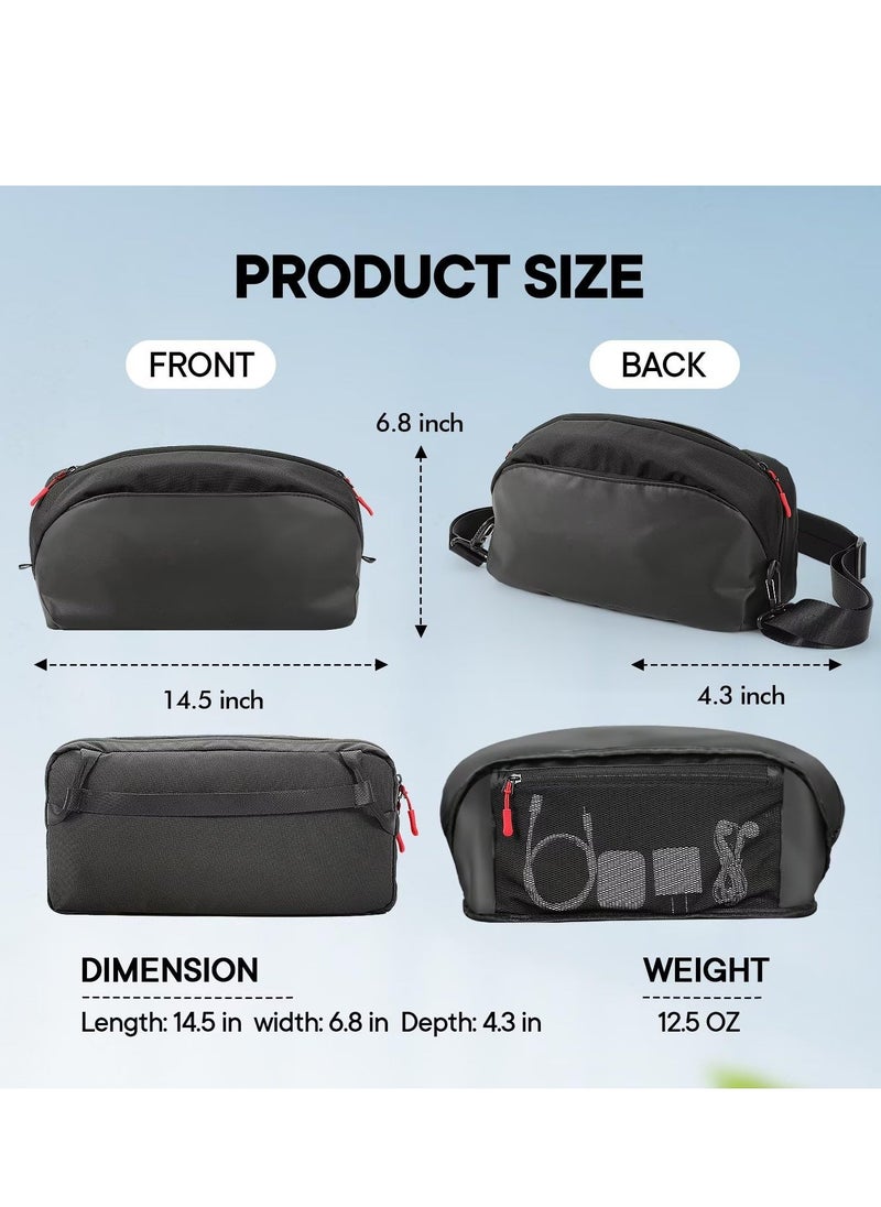 Carrying Case Compatible with Steam Deck & Rog Ally, Portable Travel Case for Rog Ally Steam Deck & Accessories, Soft Sling Shoulder Carry Bag Daily Travel Game Bag