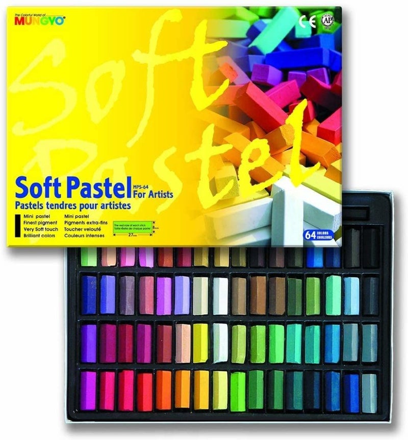 MUNGYO Soft Pastel 64 Color Set Square Chalk (US English Version) - Image 1