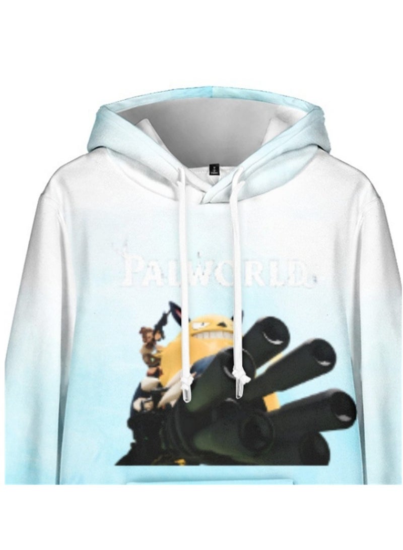 Palworld Phantom Beast Palu Animation Printed Hooded Sweatshirt for Adults and Children - Image 2