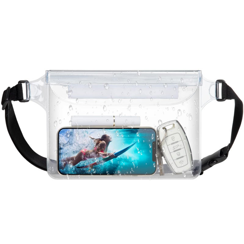F-color Waterproof Fanny Pack - Cruise Essentials 2026 - Waterproof Pouch with Adjustable Waist Strap, Triple Zipper Roll-Top Dry Bag for Phone, Keep Passport Valuables Dry for Beach Kayaking Boating - Image 1