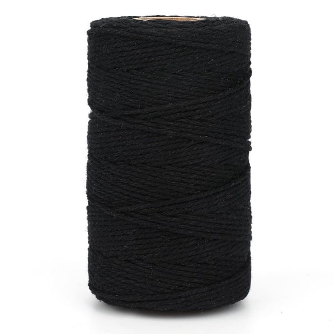 BLACK STRING 2MM 328 FEET NATURAL COTTON STRING FOR CRAFTS BLACK COTTON BAKERS TWINE STRING PACKING STRING FOR GIFT WRAPPING DIY ARTS AND CRAFTS HALLOWEEN CHRISTMAS DECOR